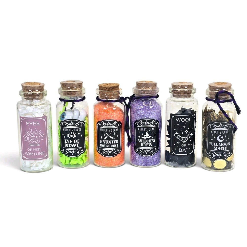 Target Bullseye Playground Halloween Mini Potion Bottles Lot of 6 Witch Decor